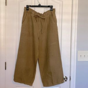 Anthropologie / Cloth & Stone Linen Cropped Pants